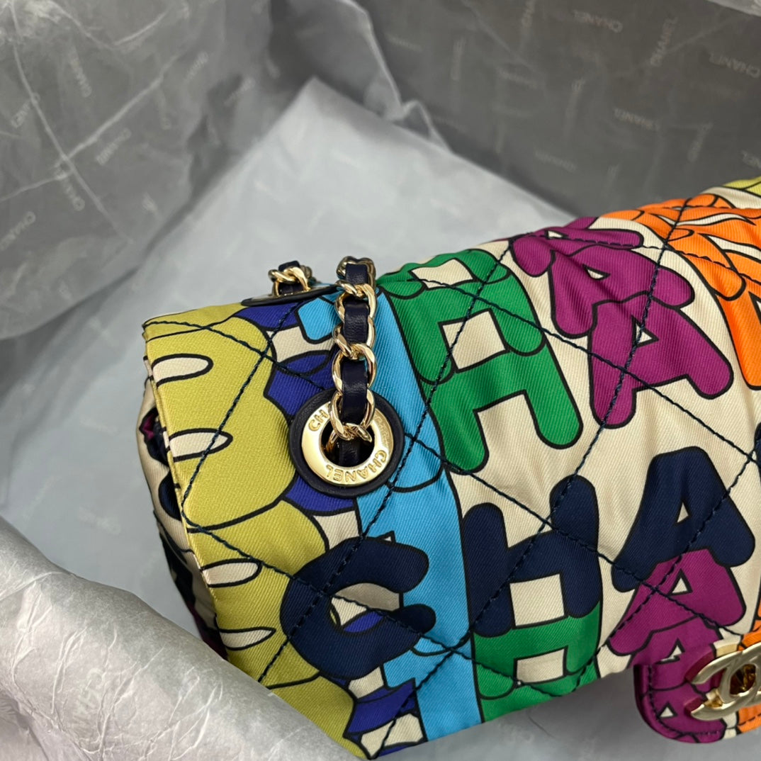 CHANEL 💯21k Chanel Autumn/Winter series burst rainbow printing CF style,