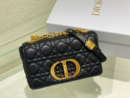 new Edision arrival. The Dior Caro bag is crafted in apricot calfskin and embellished with the signature cannage stitching.