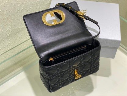 new Edision arrival. The Dior Caro bag is crafted in apricot calfskin and embellished with the signature cannage stitching.