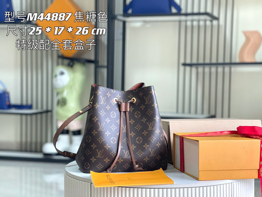 Premium with a full set of packaging [premium all-steel hardware original leather] M44887 presbyopic caramel color