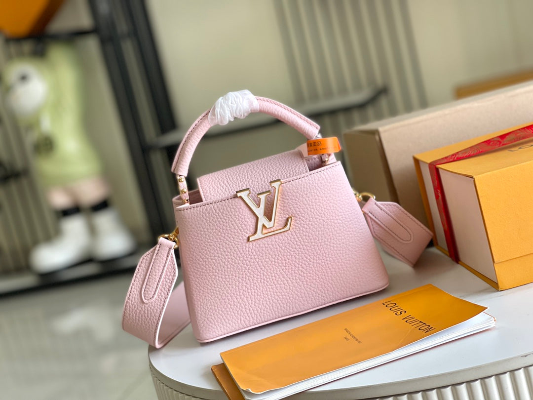[Premium boutique original leather 💋M58718 Paris pink shell buckle]