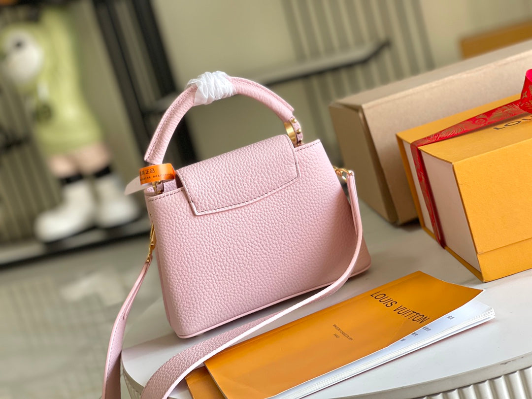 [Premium boutique original leather 💋M58718 Paris pink shell buckle]