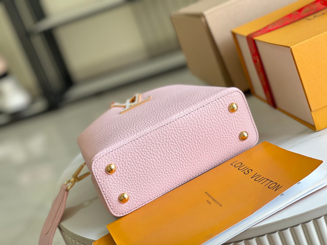 [Premium boutique original leather 💋M58718 Paris pink shell buckle]