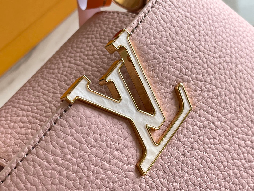 [Premium boutique original leather 💋M58718 Paris pink shell buckle]