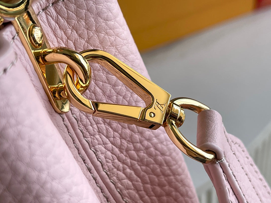 [Premium boutique original leather 💋M58718 Paris pink shell buckle]