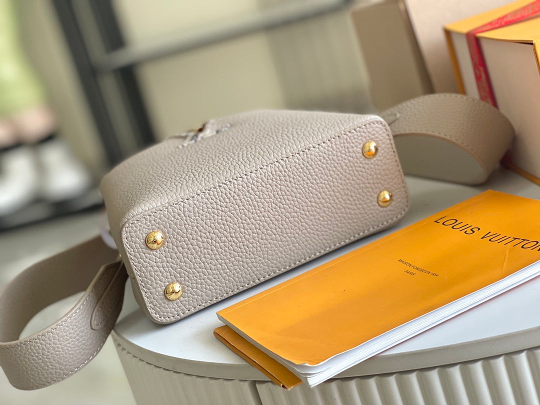 [Premium boutique original leather 💋N80931 elephant gray red inner with light brown python gold buckle]