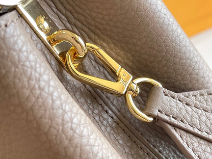 【Premium boutique original leather M21166💋 M21165 elephant gray with exotic sand snake shell buckle】