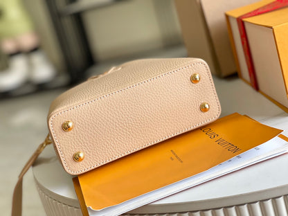 [Premium boutique original leather M81408💋M81410 beige with python gold buckle]
