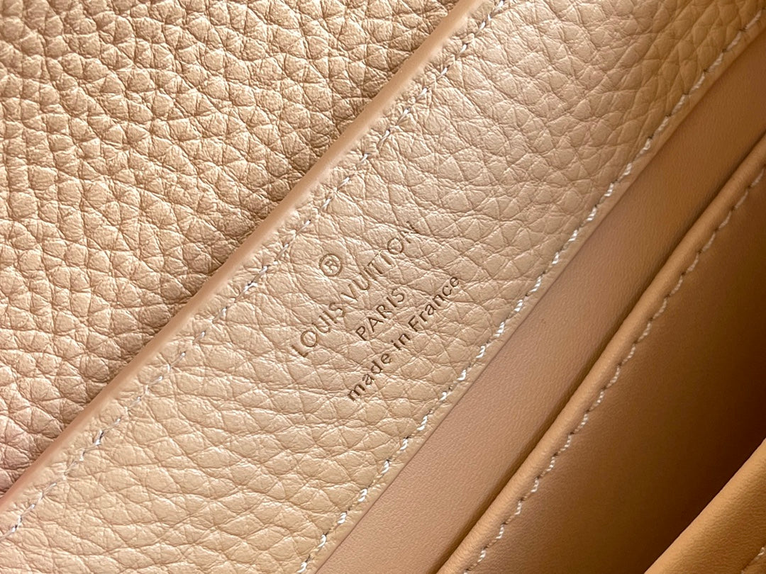 [Premium boutique original leather M81408💋M81410 beige with python gold buckle]