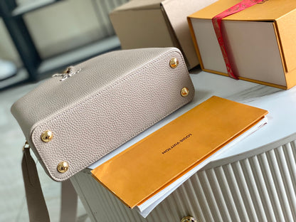 Premium with a full set of packaging 【Premium boutique original leather M80931💋N80741 elephant gray red with light brown python gold buckle inside】