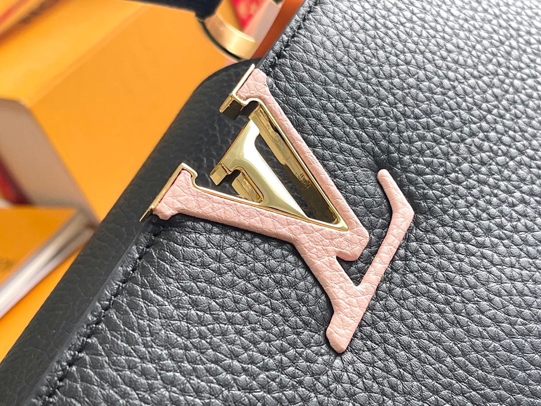 Premium boutique original leather M21641💋M21798 black gold buckle]