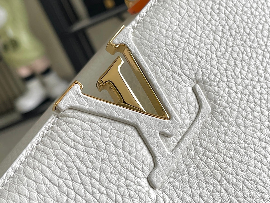 Premium with a full set of packaging [premium boutique original leather M22375💋M20845 white flower triple combination]