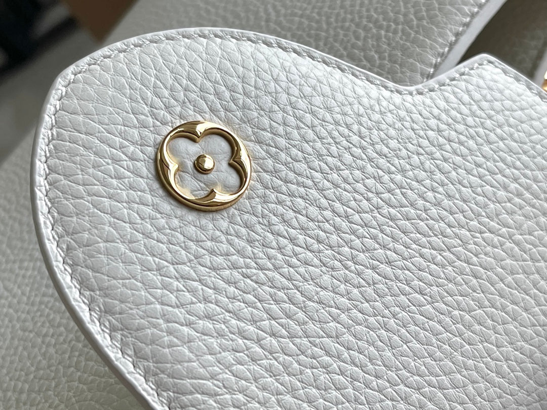 Premium with a full set of packaging [premium boutique original leather M22375💋M20845 white flower triple combination]