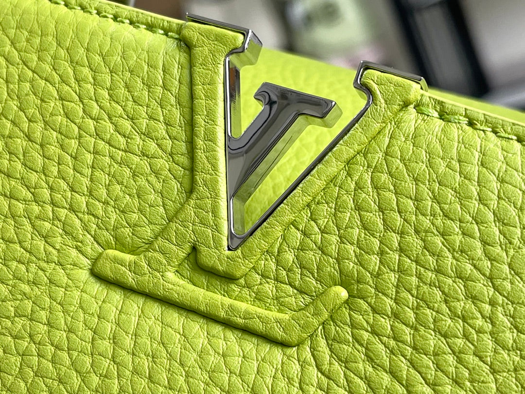 【Premium boutique original leather M56071 small size 💋 lemon green silver buckle】