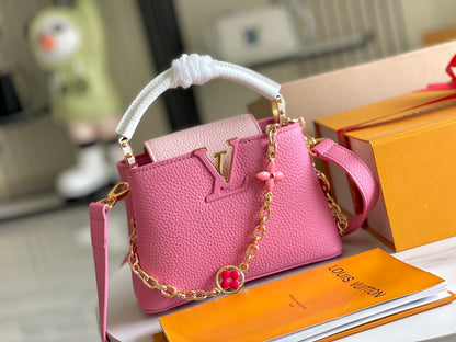 [Premium boutique original leather 💋M20845 light pink flower trio]