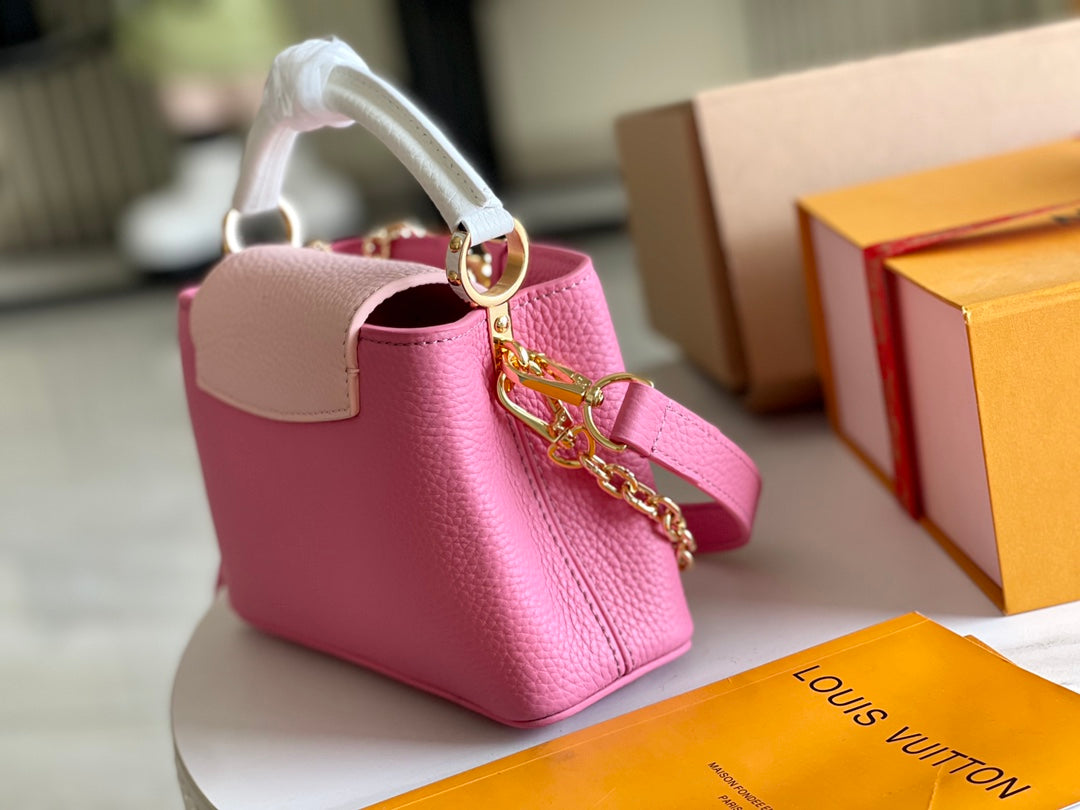 [Premium boutique original leather 💋M20845 light pink flower trio]