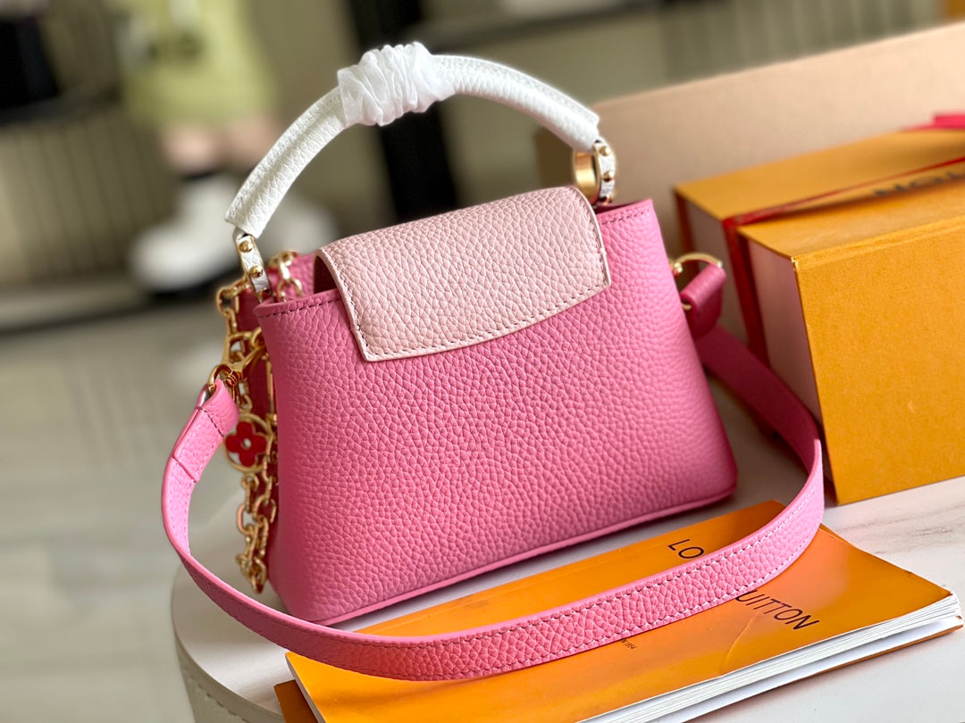 [Premium boutique original leather 💋M20845 light pink flower trio]