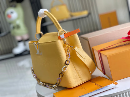 【Premium boutique original leather 💋M21798 chick yellow gold buckle】