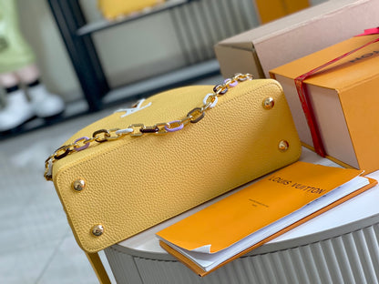 【Premium boutique original leather 💋M21798 chick yellow gold buckle】