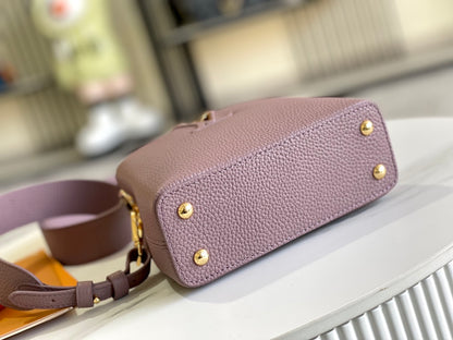 [Premium quality original leather 💋 M80041 taro purple with python gold buckle]