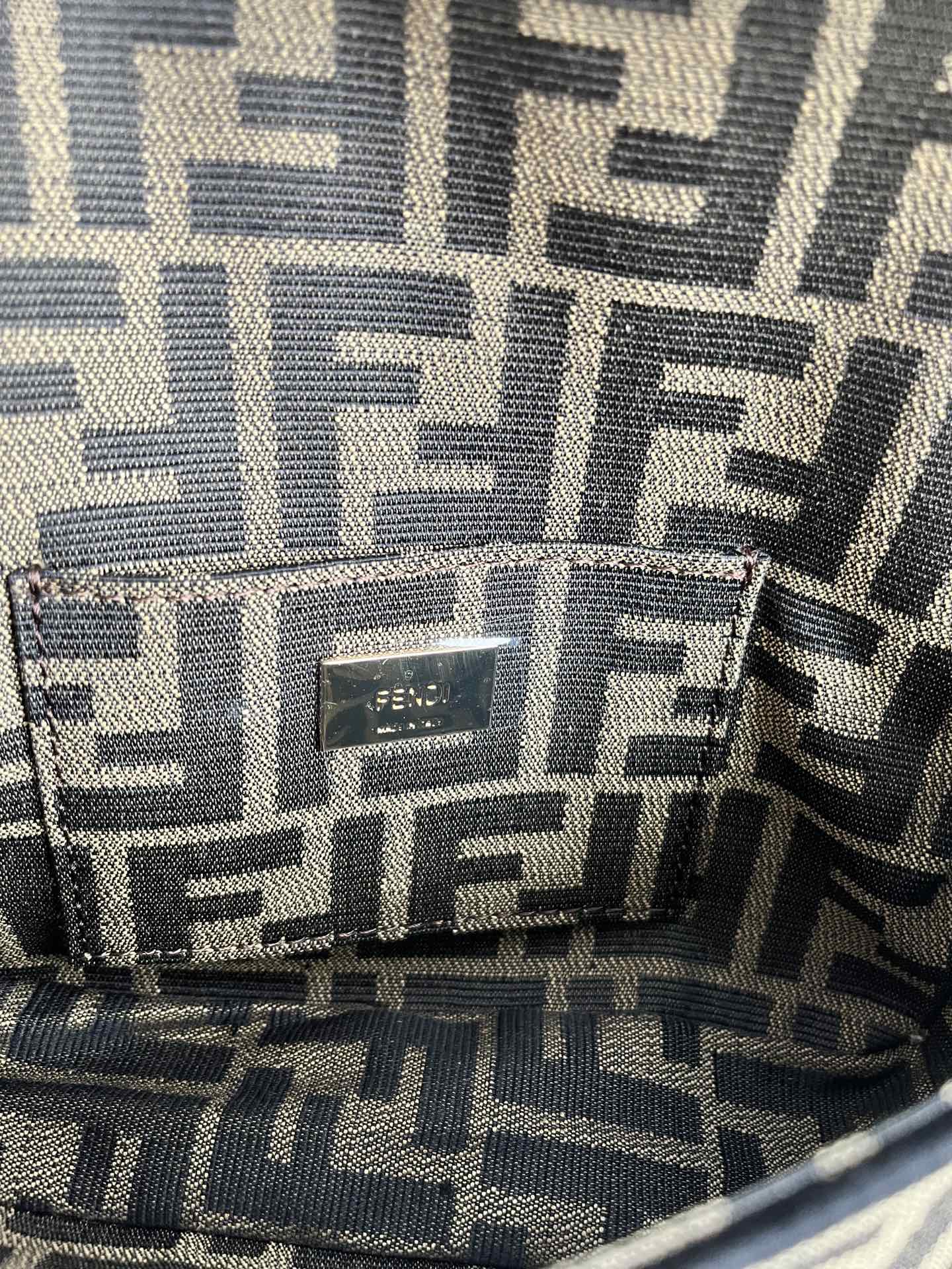 mini baguette Brown fabric bag