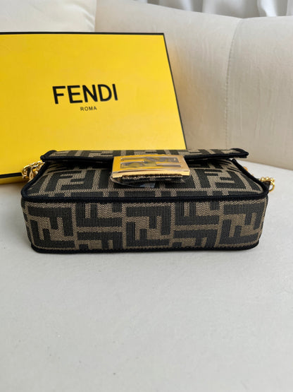 mini baguette Brown fabric bag