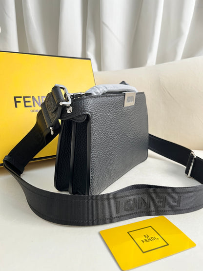 FENDI classic Peekaboo ISeeU XCross handbag in full grain leather.