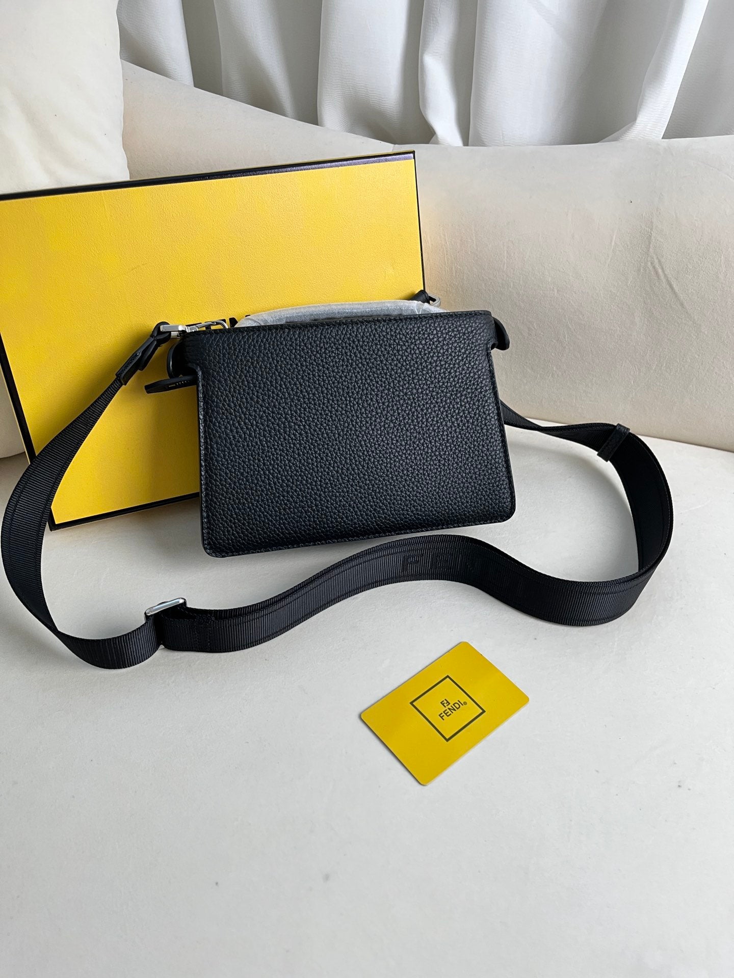 FENDI classic Peekaboo ISeeU XCross handbag in full grain leather.