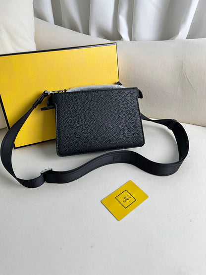 FENDI classic Peekaboo ISeeU XCross handbag in full grain leather.