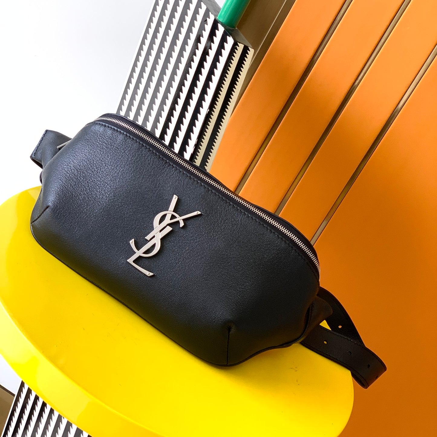 [Original leather] Y's latest big logo pocket bag [gift] made of high-grade original goat leather