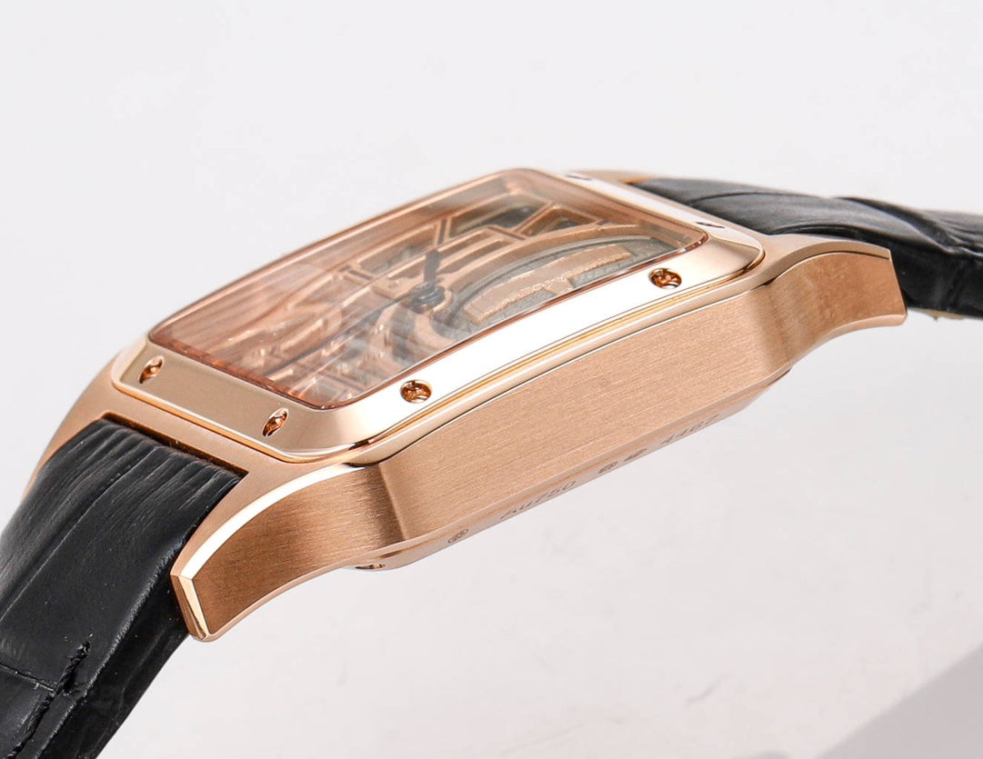 Cartier Santos hollow series Cartier's supernatural work, counter designer teamed up Table diameter: 43.5x31.4mm Movement Swiss 1042 remade original 9629 machine