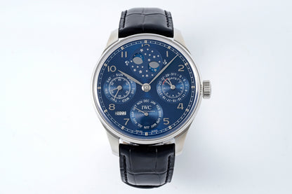APS new product IWC Portuguese series perpetual calendar watch, the most complicated watch in the replica world, all functions are synchronized with the original ones, and all functions are adjusted through the handle