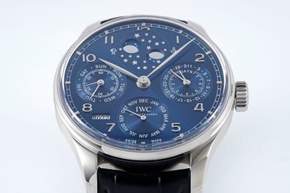 APS new product IWC Portuguese series perpetual calendar watch, the most complicated watch in the replica world, all functions are synchronized with the original ones, and all functions are adjusted through the handle