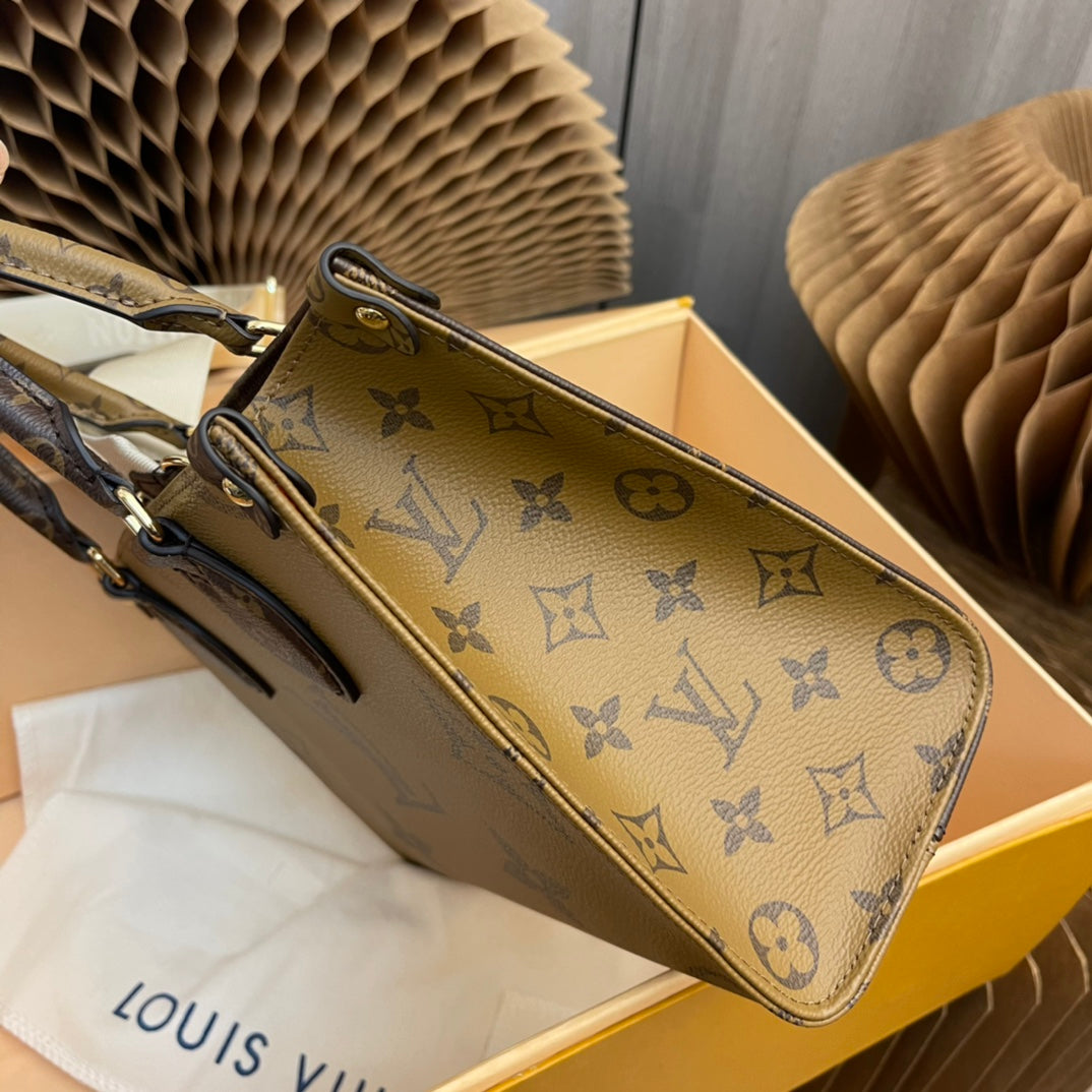 M46373. OnTheGo small bag in Monogram and Monogram Reverse canvas