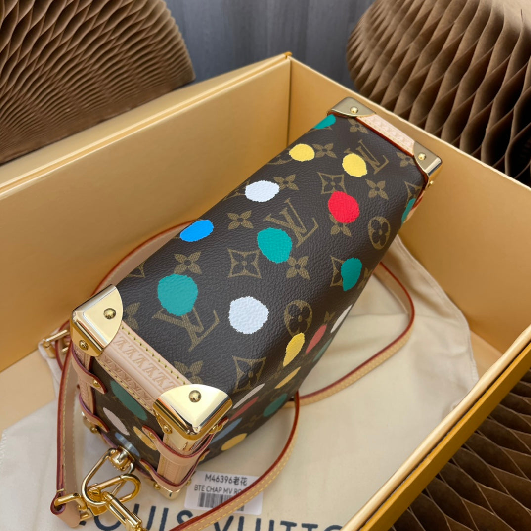 [side trunk pm handbag] M46396 presbyopic color screen printing, soft shape with strong image