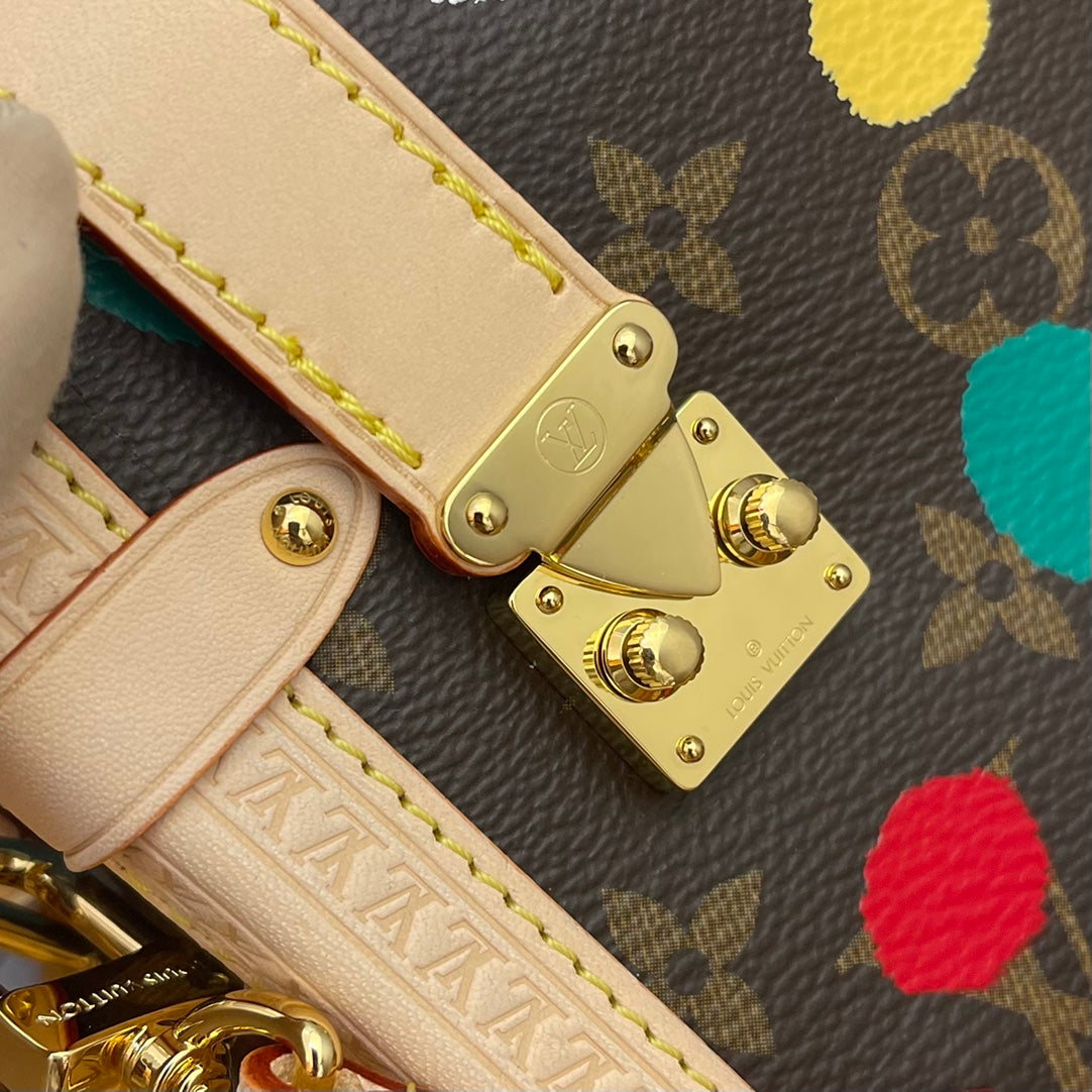 [side trunk pm handbag] M46396 presbyopic color screen printing, soft shape with strong image