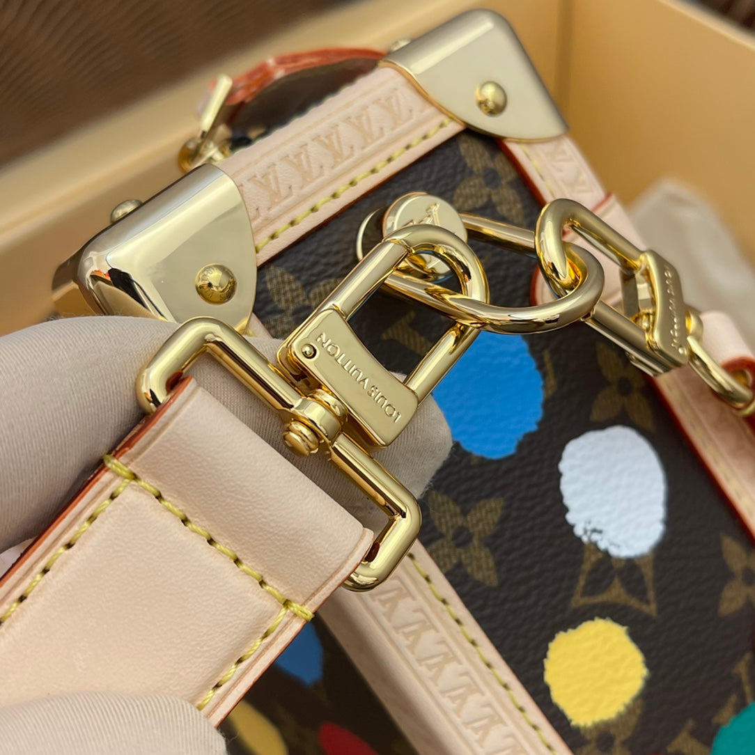 [side trunk pm handbag] M46396 presbyopic color screen printing, soft shape with strong image