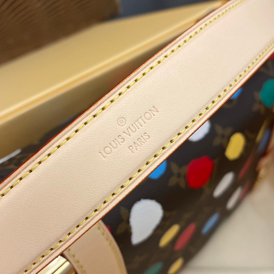 [side trunk pm handbag] M46396 presbyopic color screen printing, soft shape with strong image