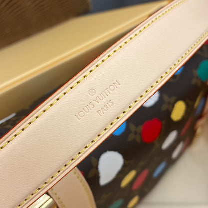 [side trunk pm handbag] M46396 presbyopic color screen printing, soft shape with strong image