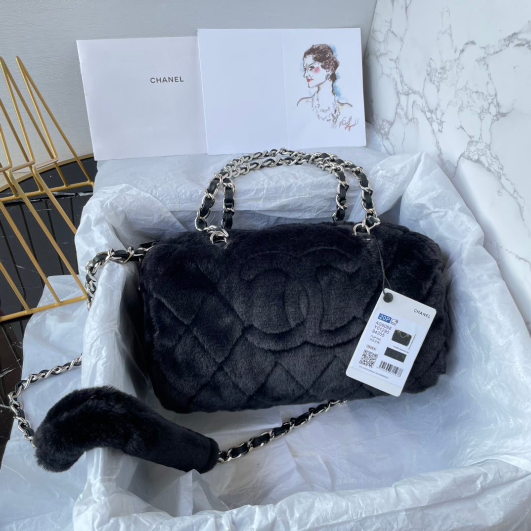 Chanel23C new autumn and winter wool bowling bag