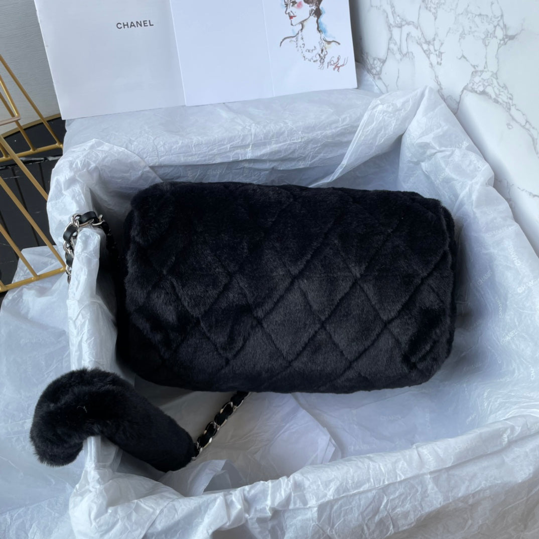Chanel23C new autumn and winter wool bowling bag