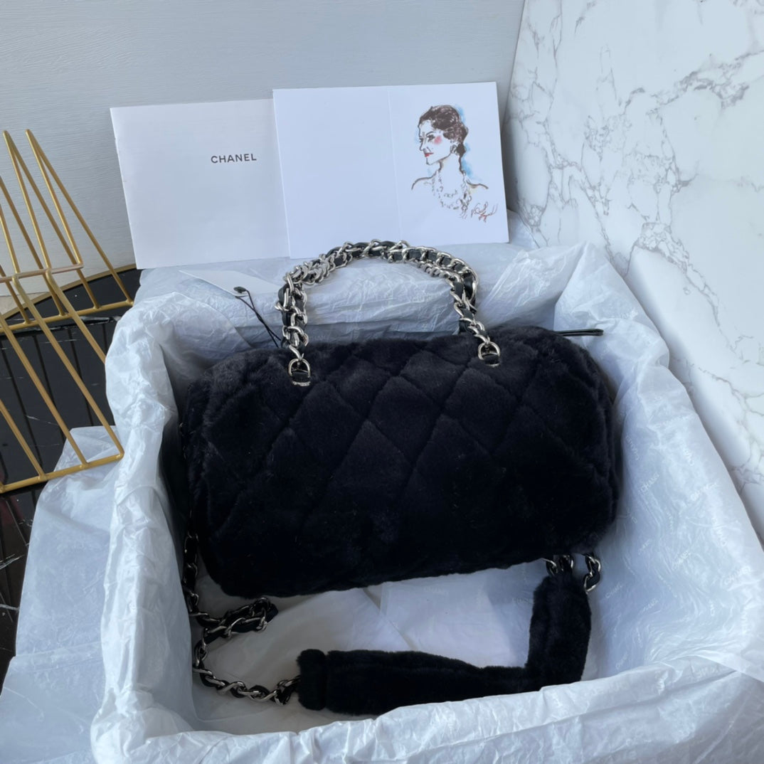 Chanel23C new autumn and winter wool bowling bag