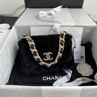 Chanel Autumn and Winter Diamond Wool AS2240 Fur Bag Flap Bag