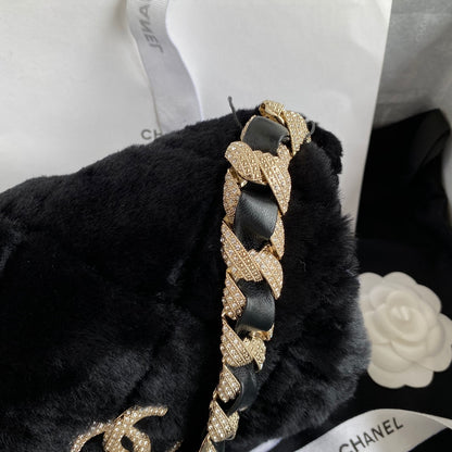 Chanel Autumn and Winter Diamond Wool AS2240 Fur Bag Flap Bag